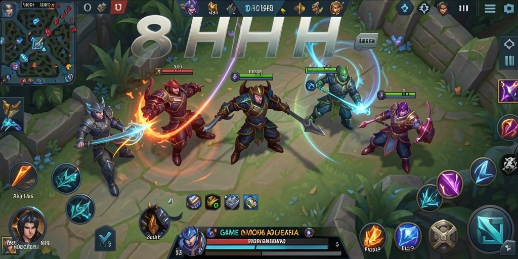 Tampilan gameplay seru di arena MOBA 8HHH.