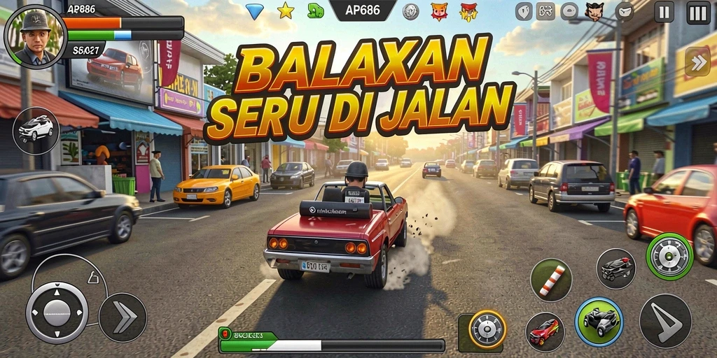Tampilan gameplay balapan seru di AP686