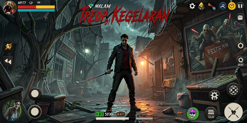 Screenshot menampilkan suasana mencekam dalam gameplay API77.