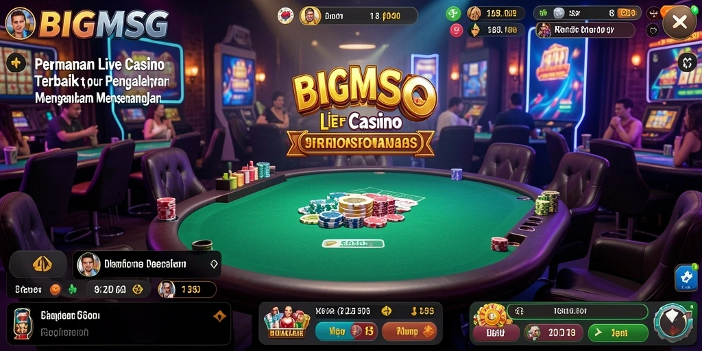 Tampilan gameplay Live Casino yang memukau di BIGMSG.