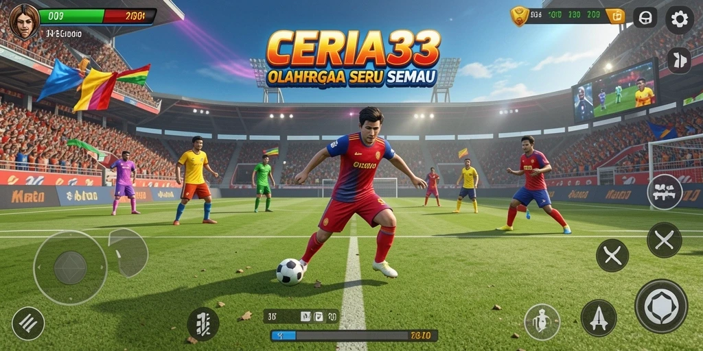 Tampilan gameplay seru dari CERIA33 yang penuh aksi olahraga.
