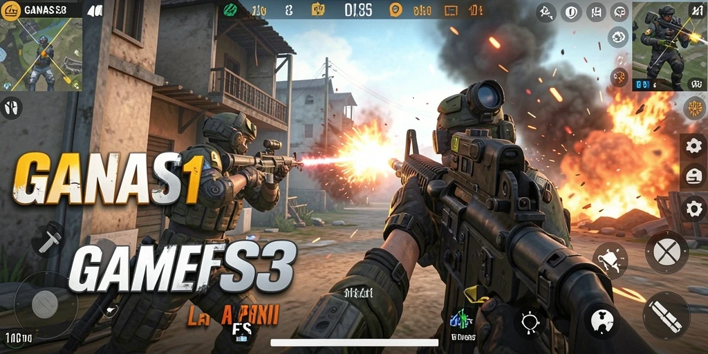 Screenshot GANAS33 menampilkan aksinya yang intens dalam permainan FPS.