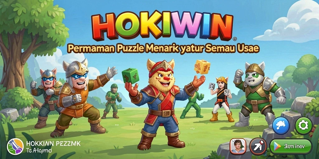 Screenshot gameplay HOKIWIN menampilkan suasana permainan puzzle yang menarik.
