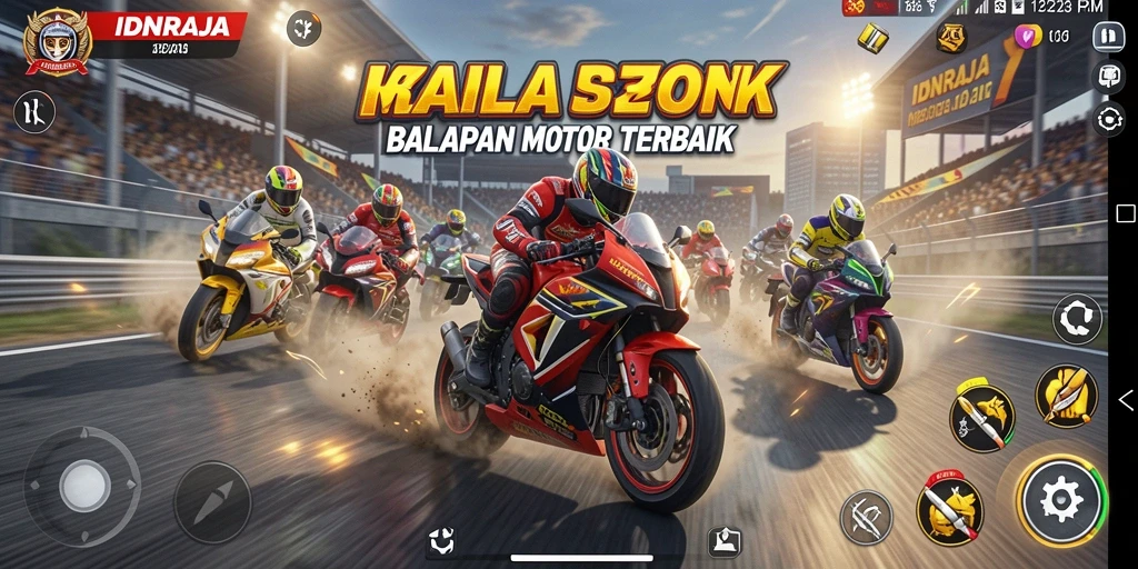 Gameplay menarik dengan aksi balapan motor yang mendebarkan.