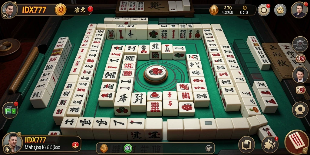 Tampilan gameplay menegangkan dari IDX777 yang menantang pemain dalam Mahjong.