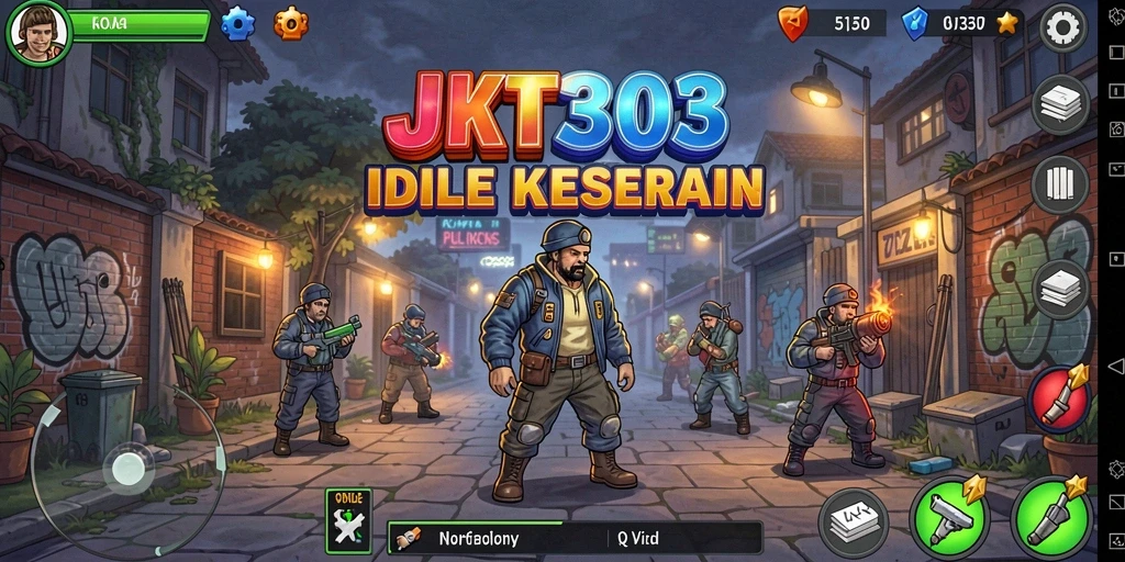 Screenshot utama JKT303 menampilkan gameplay Idle yang mengasyikkan.