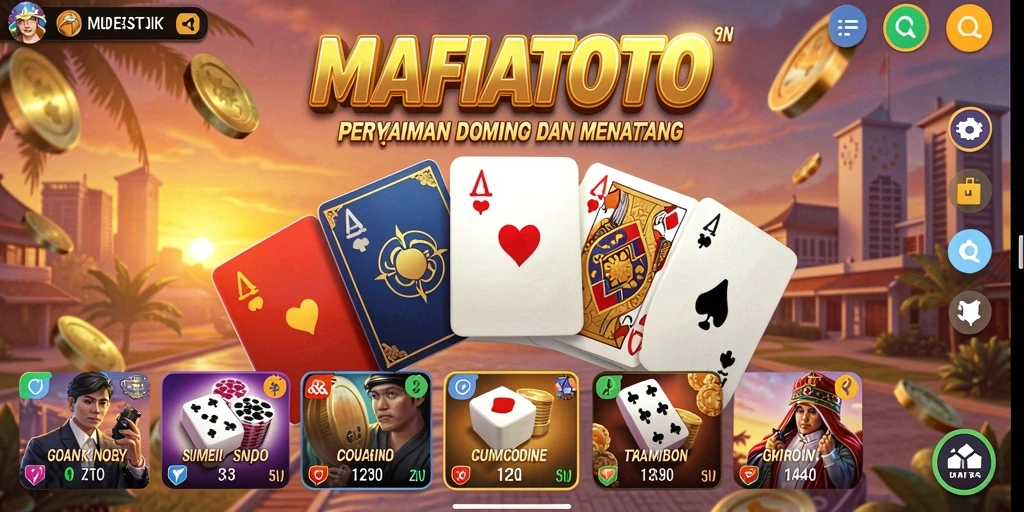 Tampilan gameplay MAFIATOTO dengan aksi seru permainan Domino.