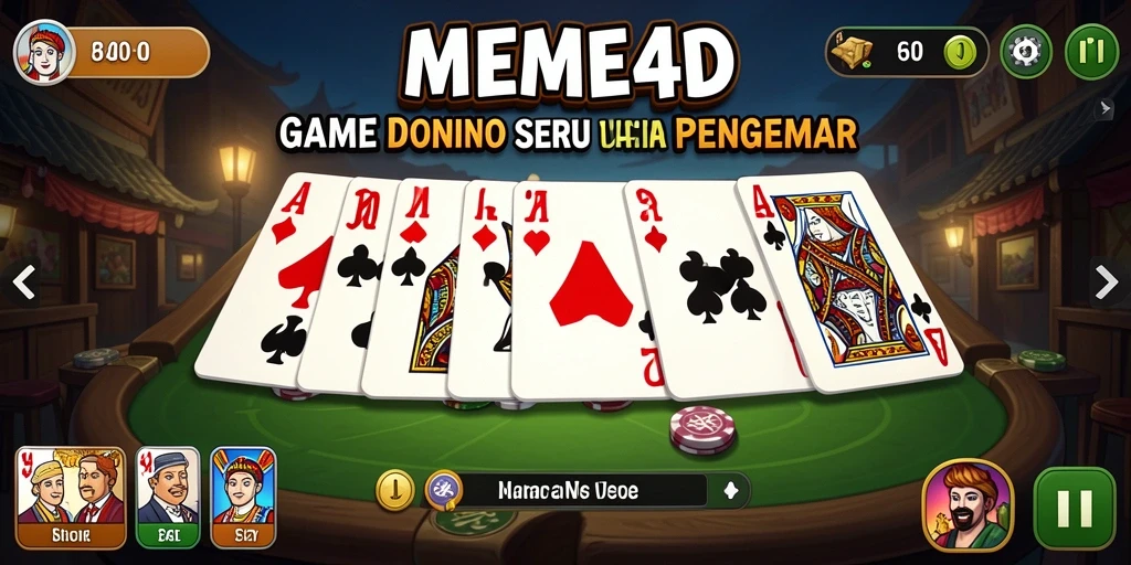 Screenshot gameplay MEME4D menampilkan momen intens permainan Domino.