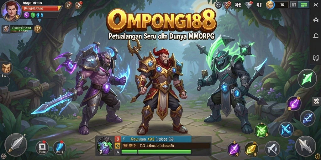 Screenshot OMPONG188 menampilkan pertempuran epik dalam dunia MMORPG.