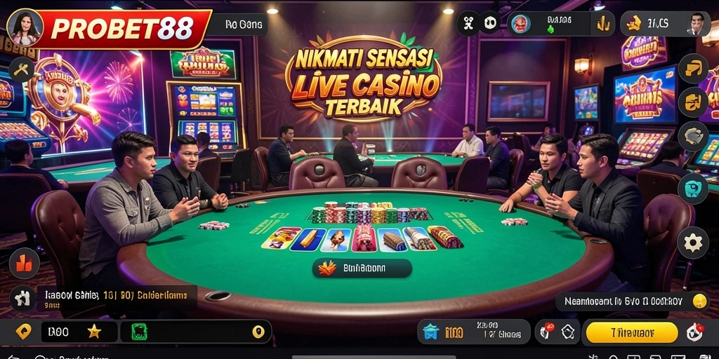 Gameplay menarik dan interaksi langsung di aplikasi Live Casino.