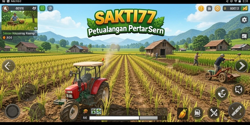 Tampilan gameplay <strong>SAKTI77</strong> yang seru saat bercocok tanam.