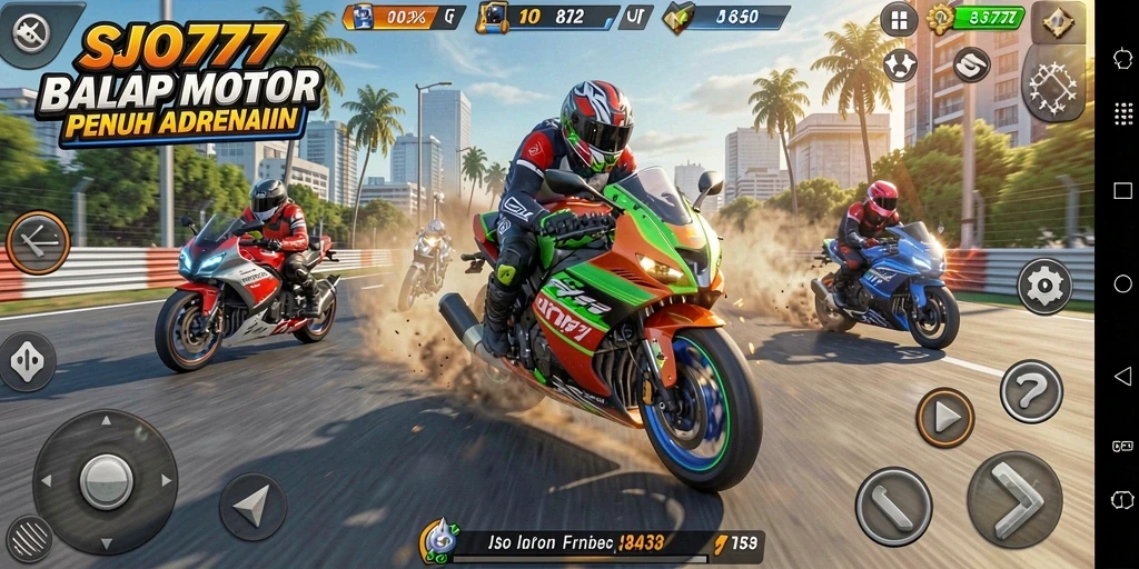 Tampilan menegangkan dalam balapan motor SJO777.