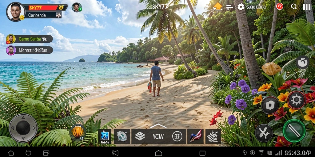 Tampilan gameplay SKY77 yang captivative dan colorful.