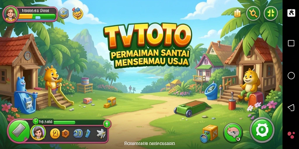 Tangkapan layar utama dari gameplay TVTOTO yang menampilkan keseruan permainan.