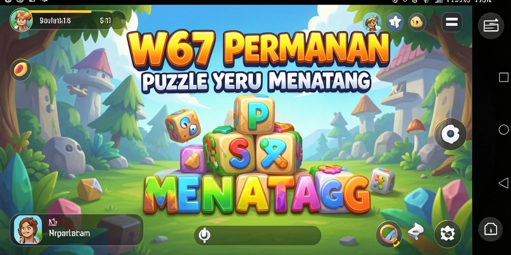 Screenshot utama W67 menampilkan gameplay Puzzle yang seru dan menantang.