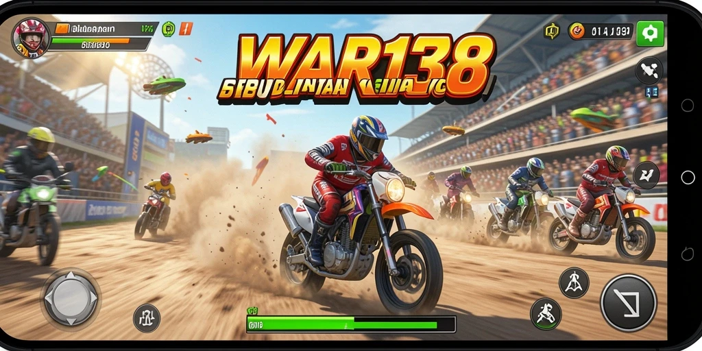Tampilan gameplay balapan seru di WAR138 dengan mobil yang cepat dan trek menantang.