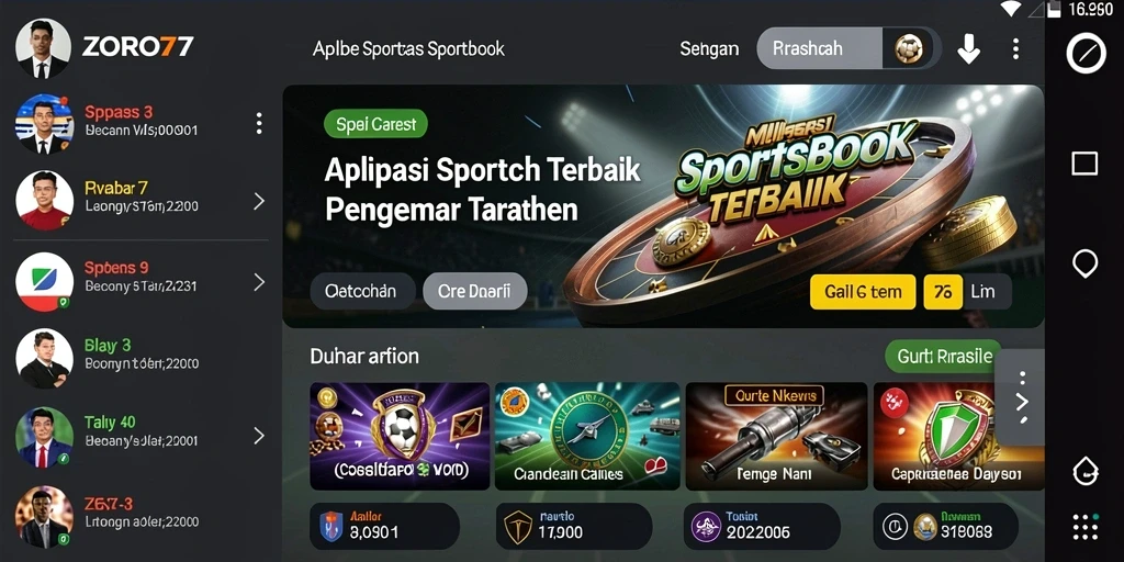 Tampilan menarik dari gameplay taruhan olahraga di ZORO77.